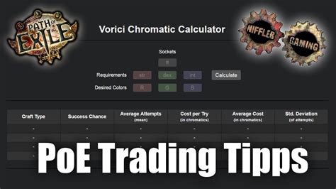 Vorici chromatic calculator - A calculator providing the cheapest crafting method, with success chances, between Chromatic Orbs and Vorici benchcrafting in Path of Exile 3.21 poesyn.xyz Syndicate Cheatsheet Chromatic Calculator Leveling Guide 